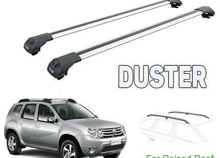 Dacia Duster Roof Rack Bars For Vehicles With Raised Roof Rails 2010-2014 Silver Color