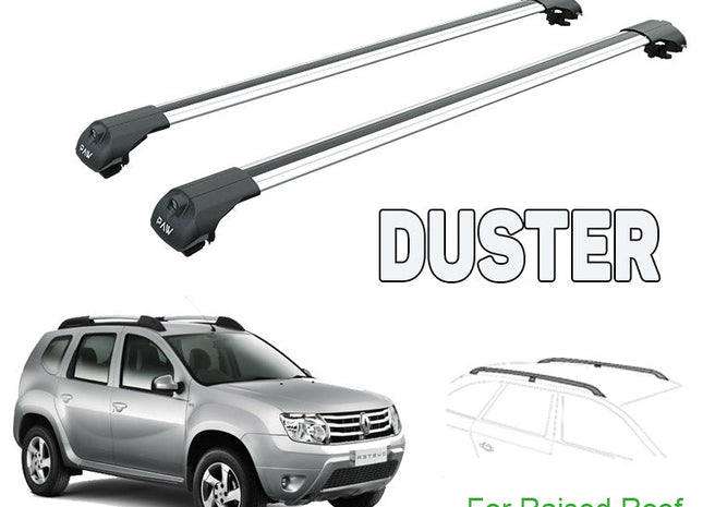 Dacia Duster Roof Rack Bars For Vehicles With Raised Roof Rails 2010-2014 Silver Color