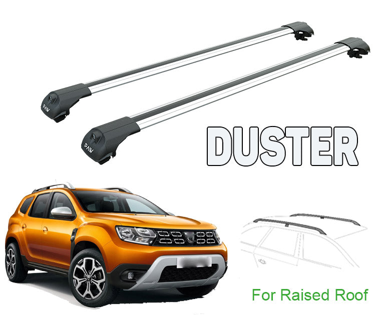 Dacia Duster Roof Rack Bars For Vehicles With Raised Roof Rails 2018- Up Silver Color