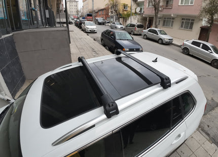 Volkswagen Tiguan Roof Rack Bars For Vehicles With Raised Roof Rails Silver Color