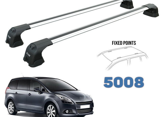 Peugeot 5008 2010-2017 Roof Racks Cross Bars Rails Top Carrier Alu Silver