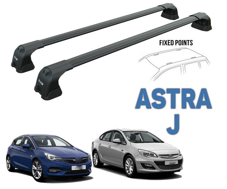 For Opel Vauxhall Astra J Roof Racks Cross Bars Rails Top Carrier Alu Black