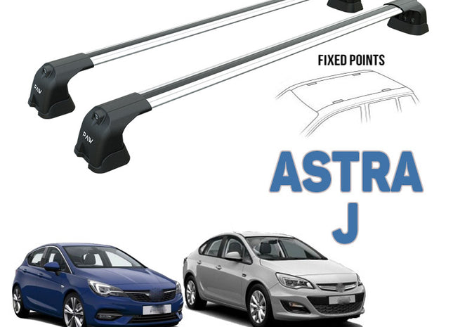 For Opel Vauxhall Astra J Roof Racks Cross Bars Rails Top Carrier Alu Silver
