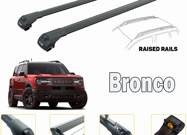 for Ford Bronco Sport Roof Rack Cross Bars Color Black