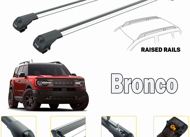 for Ford Bronco Sport Roof Rack Cross Bars Color Silver