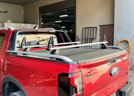 For Ford Ranger 2022-2025 Aluminium Bed Rack Cross Bar, Lockable, Black