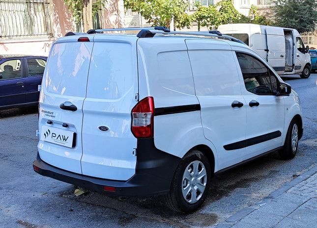 For Ford Courier Van 2014-2023 Pcs Roof Rack + 2Pcs Aluminium Cross Bar, Metal Bracket, Lockable, Black