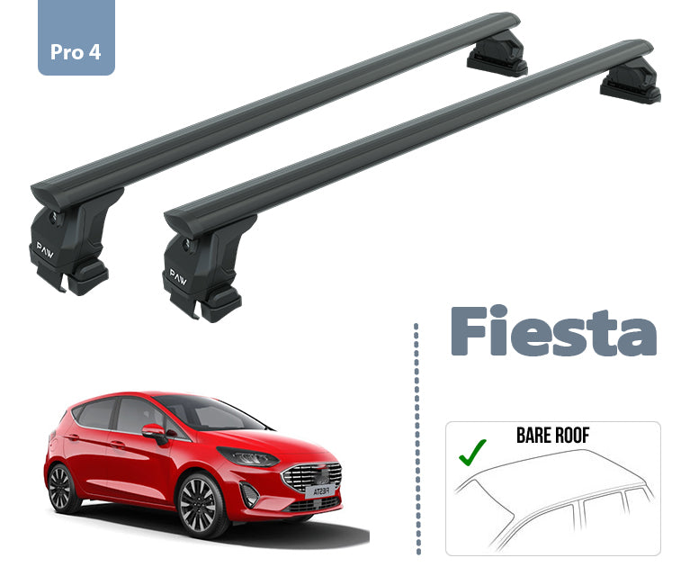 For Ford Fiesta Roof Rack System Carrier Cross Bars Aluminum Lockable High Quality of Metal Bracket Black - 0