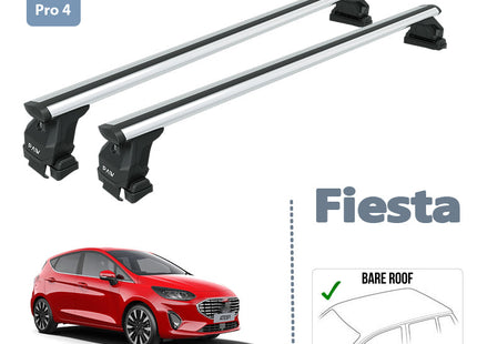 For Ford Fiesta Roof Rack System Carrier Cross Bars Aluminum Lockable High Quality of Metal Bracket Silver