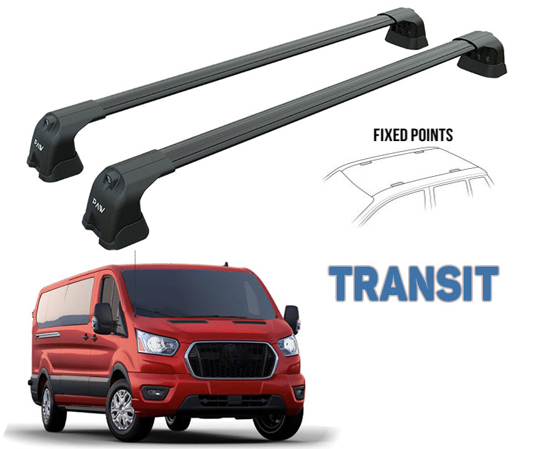 Ford Transit Custom Roof Racks Cross Bars Rails Top Carrier Alu Black 2014-2022