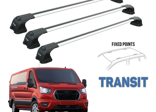 Ford Transit Custom Roof Racks Cross Bars Rails Top Carrier Alu Siilver 2014-2022