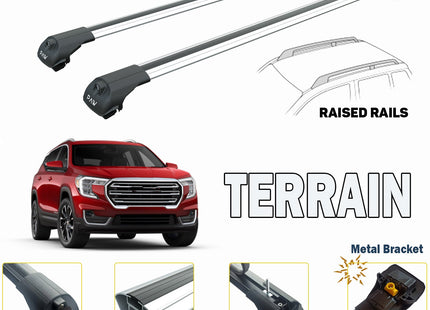 Gmc Terrain Roof Rack Cross Bars For of Raised Rails Silver 2018-->