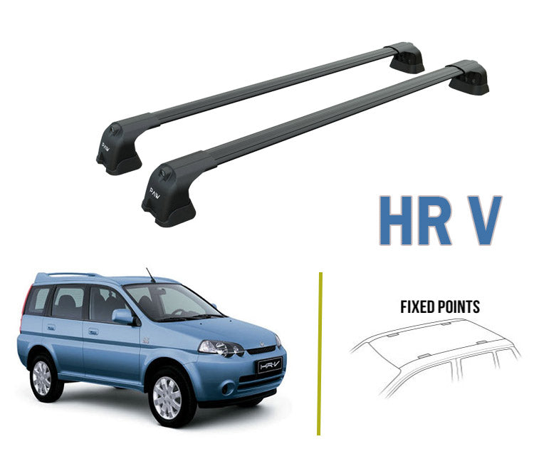 Honda HRV Roof Racks Cross Bars Rails Top Carrier Alu Black 2PCS 1999-2005