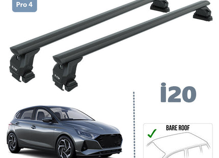 Fo Hyundai i20 Roof Rack System Carrier Cross Bars Aluminum Lockable High Quality of Metal Bracket Black