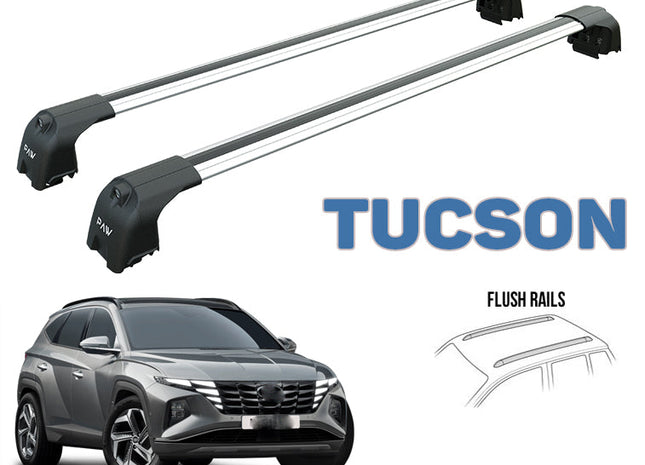 to fit Hyundai Tucson Roof Rack Cross Bars Silver 2021-->