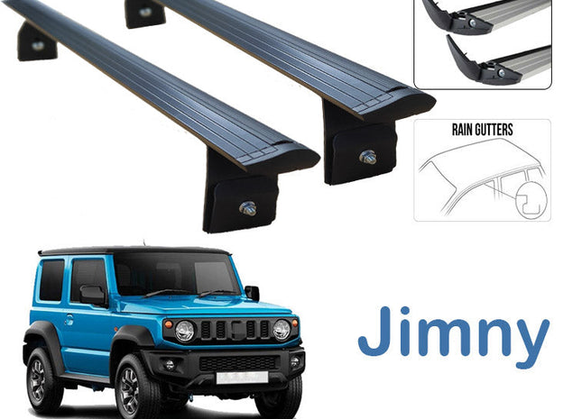 For Suzuki Jimny 3 Roof Rack Bars For Vehicles With Rain Gutters 2018-Up Black