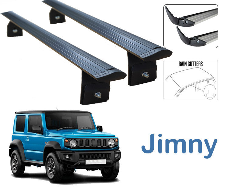 For Suzuki Jimny 3 Roof Rack Bars For Vehicles With Rain Gutters 2018-Up Black