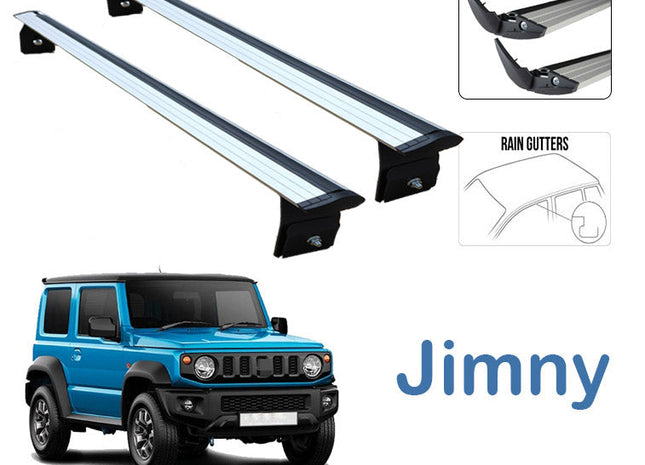 Suzuki Jimny 3 Roof Rack Bars For Vehicles With Rain gutters Silver Color