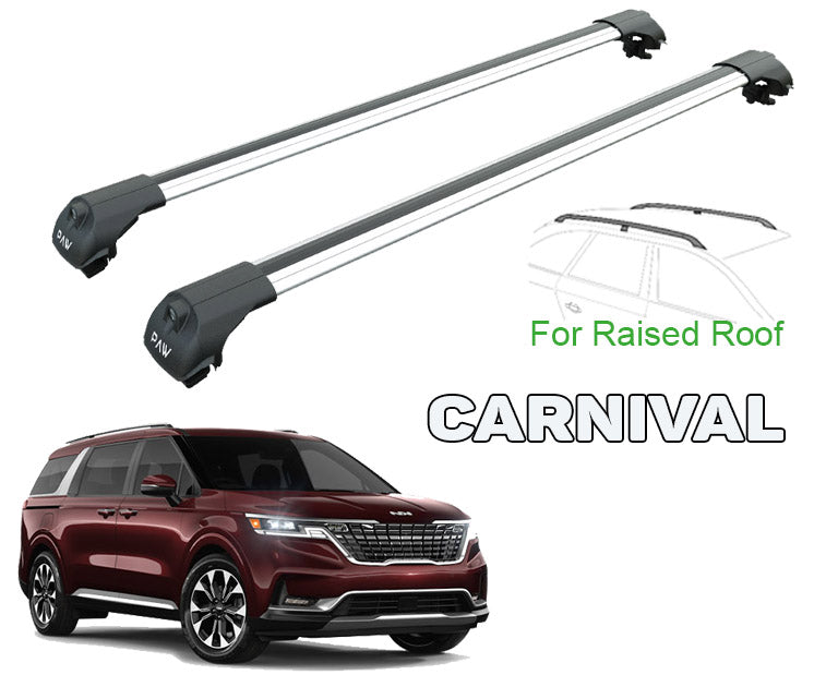 Kia Carnival Roof Rack Bars For Vehicles With Raised Roof Rails Silver 2021- Up