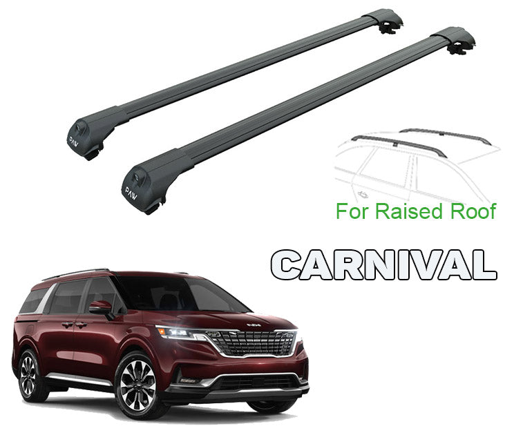 Kia Carnival Roof Rack Bars For Vehicles With Raised Roof Rails Black 2021-->