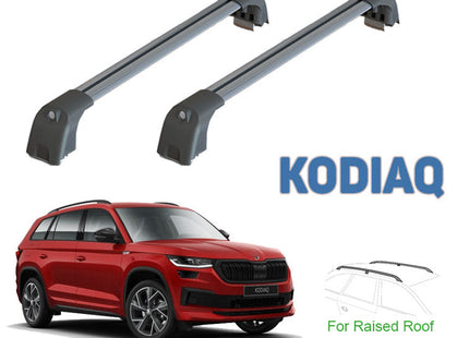 Skoda Kodiaq Roof Rack-Cross Bars Set Aluminum Travel Set for of Raised Rails