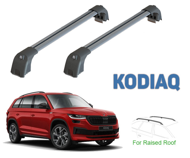 Skoda Kodiaq Roof Rack-Cross Bars Set Aluminum Travel Set for of Raised Rails