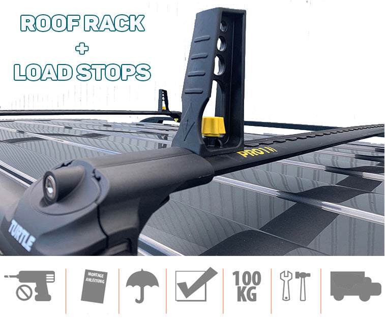 To Fit Ford Transit Connect Roof Rack + Load Stops 4 QTY Sets