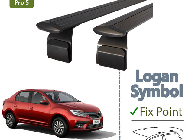Dacia Logan Sedan Roof Rack & Cross Bars Black Color 2013-2020 Pro 5