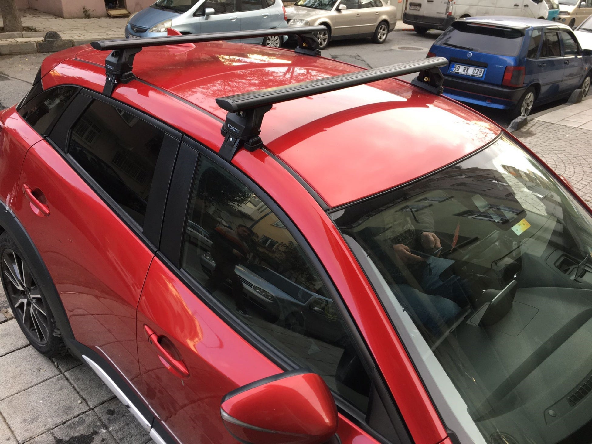 For Mazda CX-3 DK Roof Rack System, Aluminium Cross Bar, Metal Bracket, Normal Roof, Black