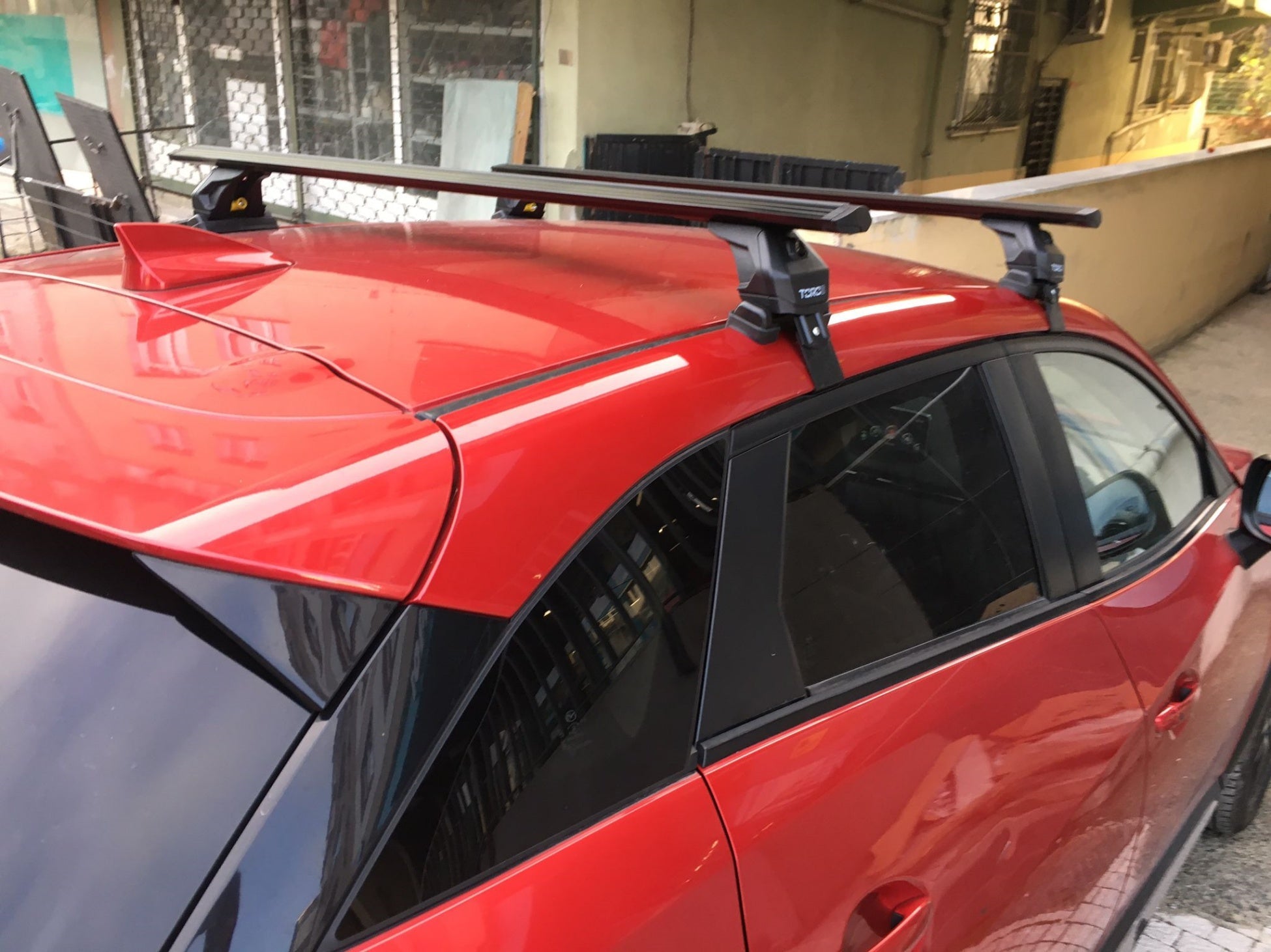 For Mazda CX-3 DK Roof Rack System, Aluminium Cross Bar, Metal Bracket, Normal Roof, Black