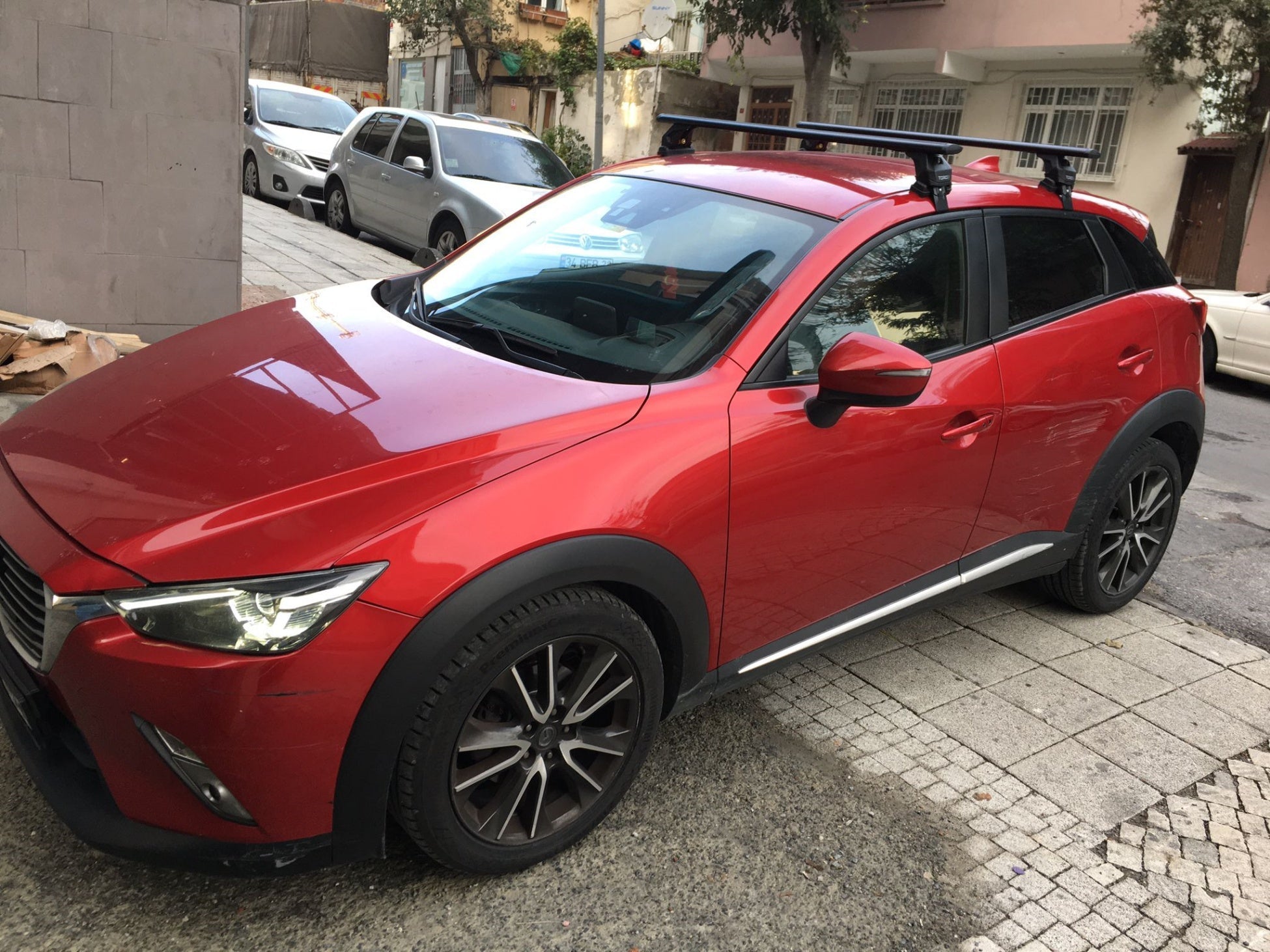 For Mazda CX-3 DK Roof Rack System, Aluminium Cross Bar, Metal Bracket, Normal Roof, Black