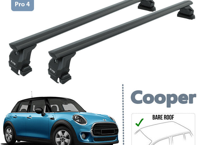 For Mini F55 Cooper Roof Rack System Carrier Cross Bars Aluminum Black Pro 4 2014- Up