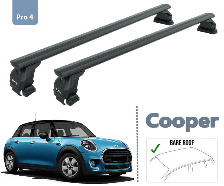 For Mini F55 Cooper Roof Rack System Carrier Cross Bars Aluminum Black Pro 4 2014- Up