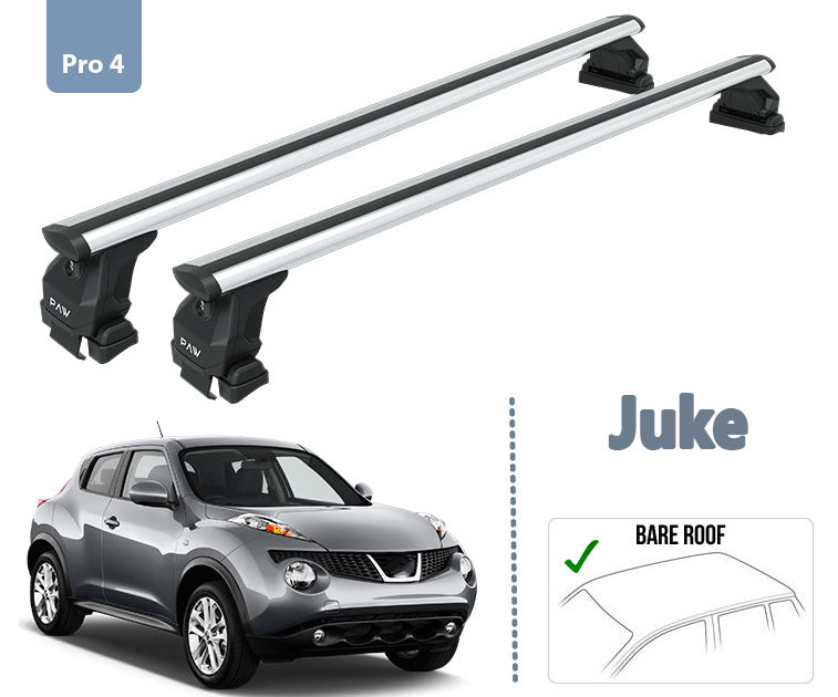 For Nissan Juke Roof Rack System Carrier Cross Bars Aluminum Lockable High Quality of Metal Bracket Silver