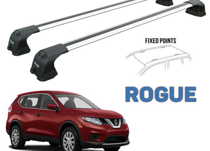 for Nissan Rogue Roof Rack Cross Bars Fix Point Silver 2014- Up