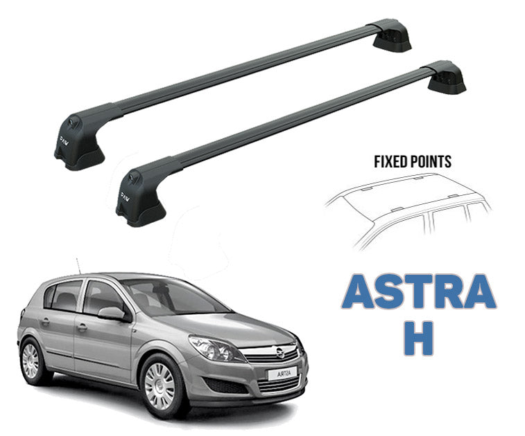 Aluminium Roof bars for cars with standard roof for Vauxhall Astra H 2004-2010 Alu Black Toros Pro 3