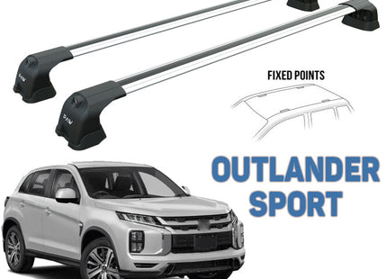Mitsubishi Outlander Sport Roof Racks Cross Bars Rails fixed Points Silver 2021- Up Pro 3