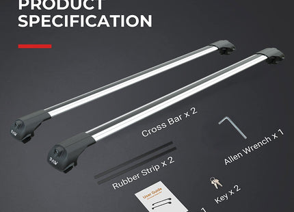 For Peugeot 207 Sw 2007-2013 Roof Rack System Carrier Cross Bars Aluminum Lockable High Quality of Metal Bracket Black