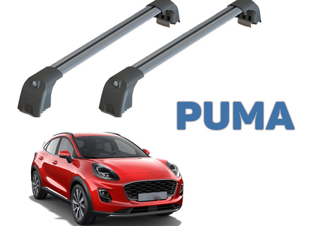 Ford Puma Roof Rack Bars For Vehicles With Flush Roof Rails Silver Color