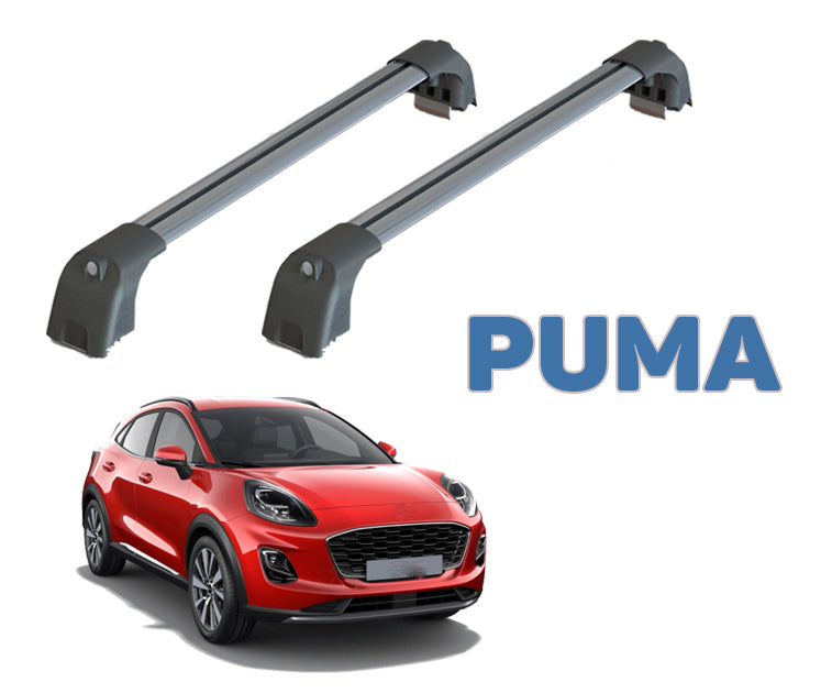 Ford Puma Roof Rack Bars For Vehicles With Flush Roof Rails Silver Color