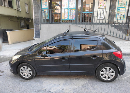 For Peugeot 207 2006-2012 Roof Rack System Carrier Cross Bars Aluminum Lockable High Quality of Metal Bracket Black