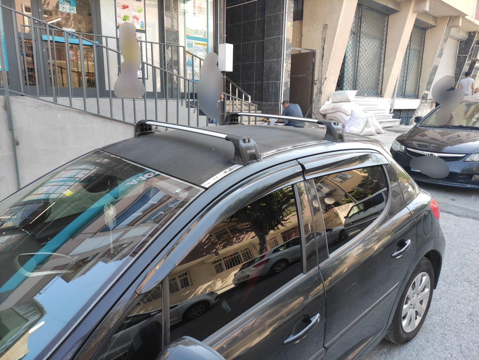 For Peugeot 207 2006-2012 Roof Rack System Carrier Cross Bars Aluminum Lockable High Quality of Metal Bracket Black