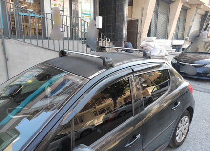 For Peugeot 207 2006-2012 Roof Rack System Carrier Cross Bars Aluminum Lockable High Quality of Metal Bracket Black