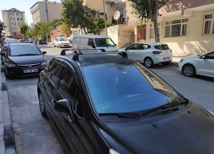 For Peugeot 207 2006-2012 Roof Rack System Carrier Cross Bars Aluminum Lockable High Quality of Metal Bracket Silver