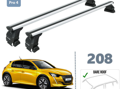 Peugeot 208 Oluksuz Tavan Ara Atkısı Tavan Taşıyıcı Paw Pro 4 Gri