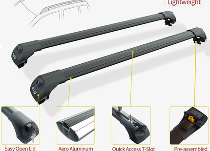 For Suzuki Grand Vitara 1999-2005 Roof Rack System Carrier Cross Bars Aluminum Black