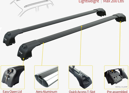 Hyundai Tucson 5D Roof Rack Bars For Vehicles With Raised Roof Rails