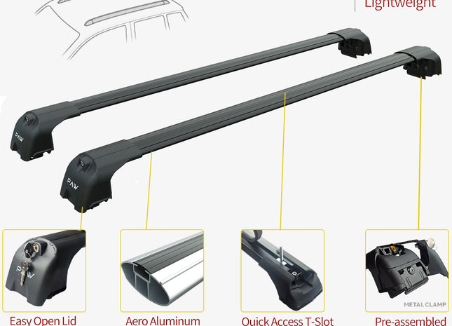 to fit Chevrolet Orlando Racks Cross Bars Rails Top Carrier Alu Black 2012-2015