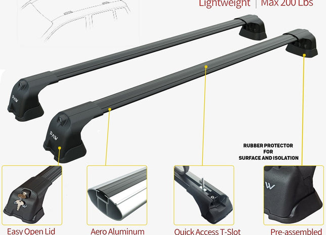 Mitsubishi Outlander Sport Roof Racks Cross Bars Rails fixed Points Black 2021- Up Pro 3