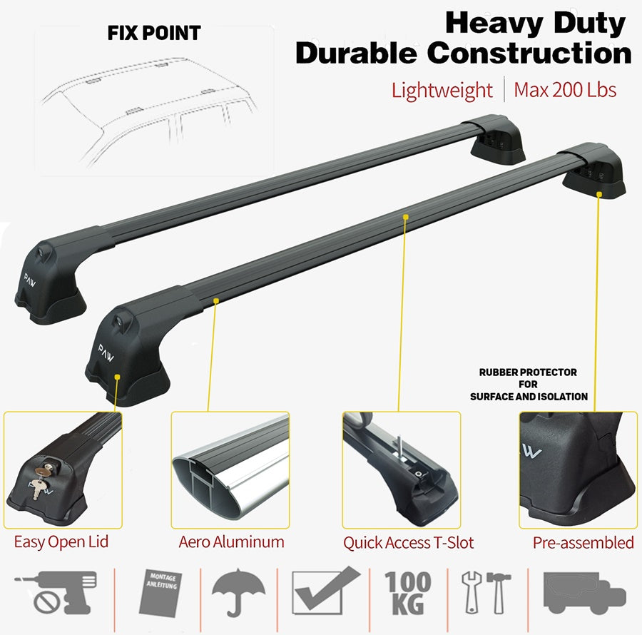 Mitsubishi Outlander Sport Roof Racks Cross Bars Rails fixed Points Black 2021- Up Pro 3